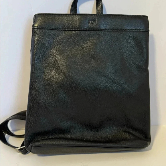 VOI black leather backpack purse - Picture 1 of 11